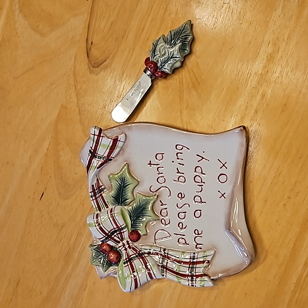 Fitz and Floyd Dear Santa Dish and Spreader